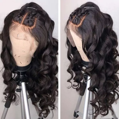 360 Frontal Wig 130% Density All Textures Human Hair Wig 16-28 Inch #1B Natural Color
