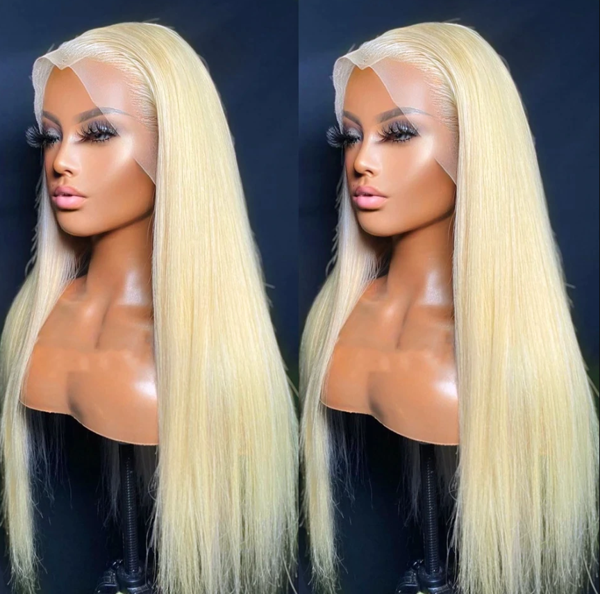 13X6 Lace Frontal Wig 200% Density All Textures Human Hair Wig 16-30 Inch #613 Blonde