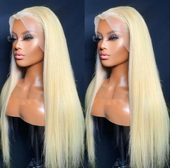 13X6 Lace Frontal Wig 200% Density All Textures Human Hair Wig 16-30 Inch #613 Blonde
