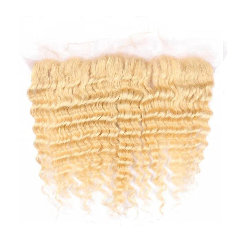 13X4 Lace Frontal Deep Wave Swiss Lace #613 Blonde 8-22inch 100% Virgin Human Hair