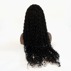 13X6 Lace Frontal Wig 180% Density Natural Wave Human Hair Wig 16-40 Inch #1B Natural Color