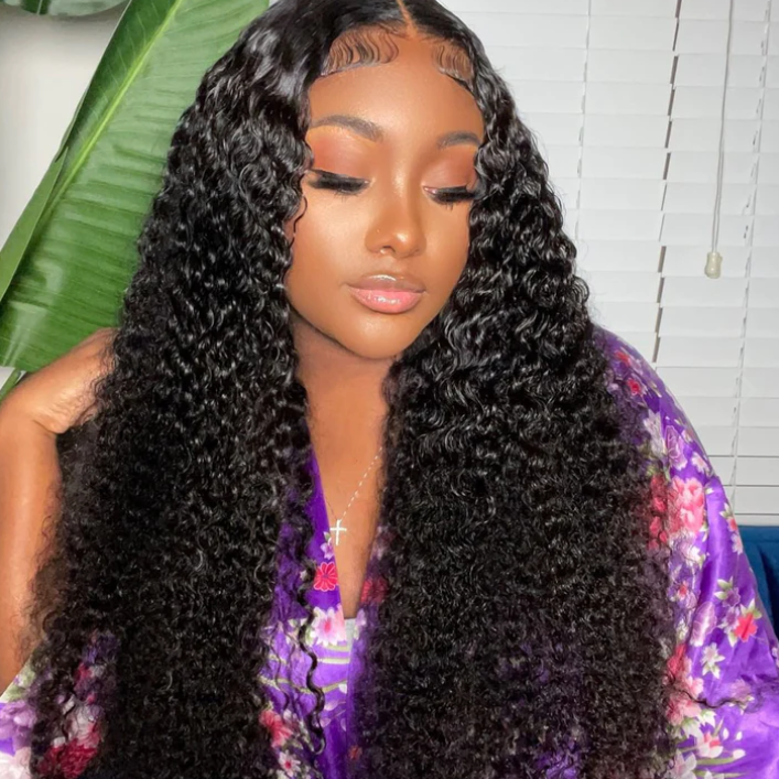 13X6 Lace Frontal Wig 200% Density All Textures Human Hair Wig 16-36 Inch #1B Natural Color