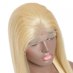 13X4 Lace Frontal Wig 200% Density Straight Human Hair Wig 16-30 Inch #613 Blonde