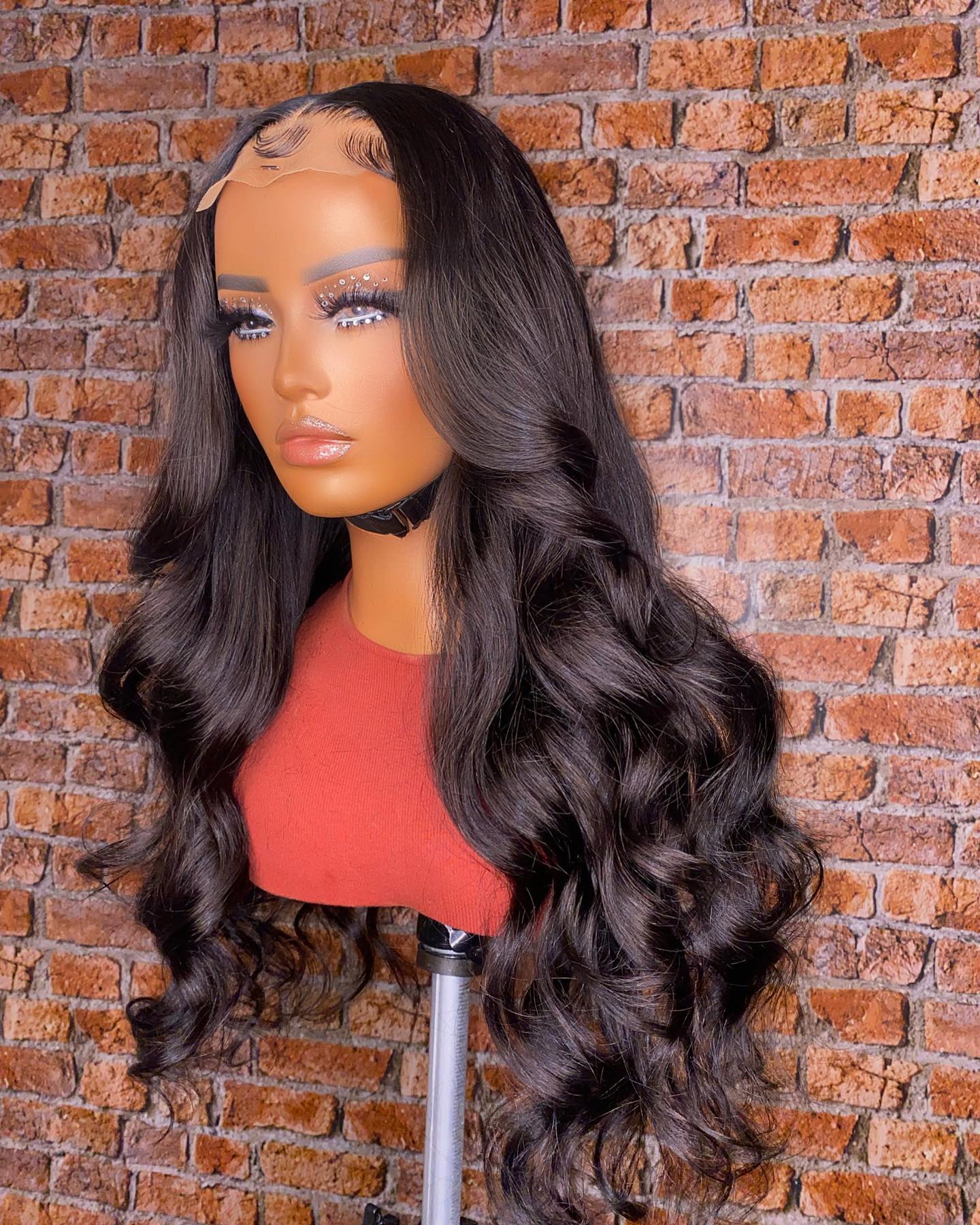 5X5 Lace Closure Wig 180% Density Body Wave Human Hair Wig 16-30 Inch #1B Natural Color