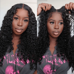 13X4 HD Lace Wig 180% Density All Textures Human Hair Wig 16-30 Inch #1B Natural Color