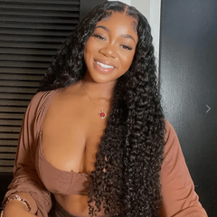 13X4 HD Lace Wig 180% Density All Textures Human Hair Wig 16-30 Inch #1B Natural Color