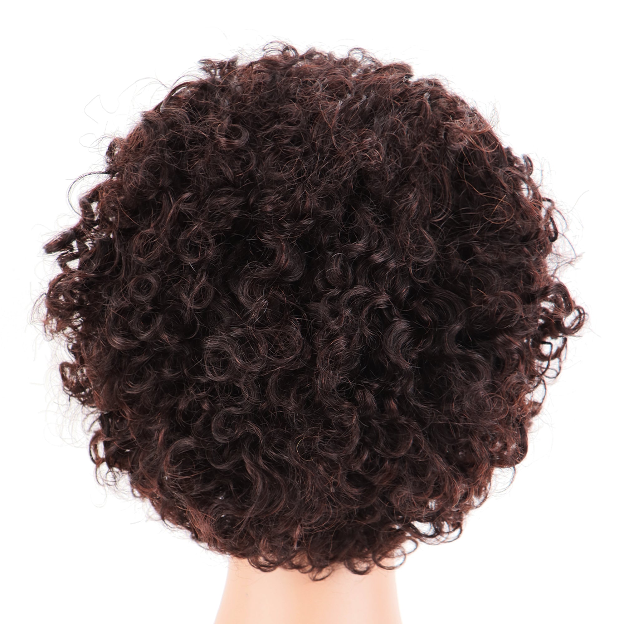 Summer 13X1 Lace Wig 150% Density Curly Human Hair Wig 6 Inch #1B Natural Color U2008