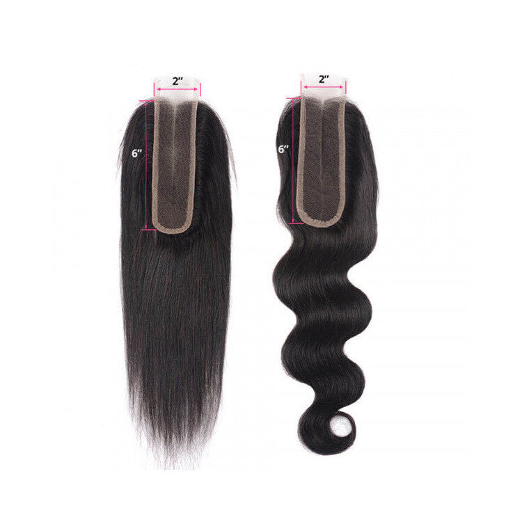 2X6 Lace Closure All Textures Swiss Lace #1B Natural Black 8-20inch 100% Virgin Human Hair