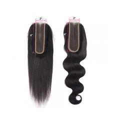 2X6 Lace Closure All Textures Swiss Lace #1B Natural Black 8-20inch 100% Virgin Human Hair