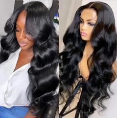 5X5 HD Lace Wig 180% Density All Textures Human Hair Wig 16-30 Inch #1B Natural Color
