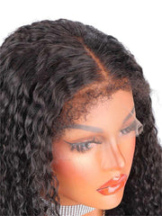 Summer Pixie Wig 150% Density 4C Deep Curly Human Hair Wig 16-24 Inch #1B Natural Color