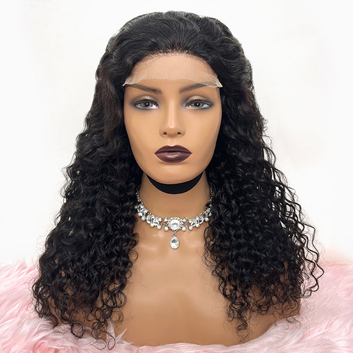 4X4 Lace Closure Wig 180% Density All Textures Human Hair Wig 16-36 Inch #1B Natural Color