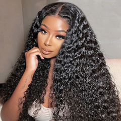 4X4 Lace Closure Wig 200% Density All Textures Human Hair Wig 16-36 Inch #1B Natural Color