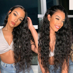 4X4 Lace Closure Wig 180% Density All Textures Human Hair Wig 16-36 Inch #1B Natural Color