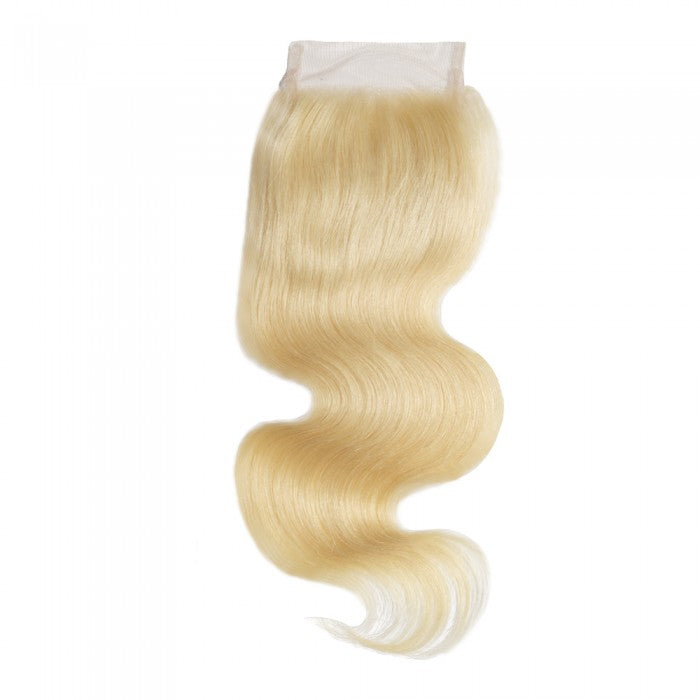 4X4 Lace Closure Body Wave Swiss Lace #613 Blonde 8-22inch 100% Virgin Human Hair