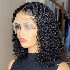 4X4 BOB Wig 180% Density All Textures Human Hair Wig 8-14 Inch #1B Natural Color