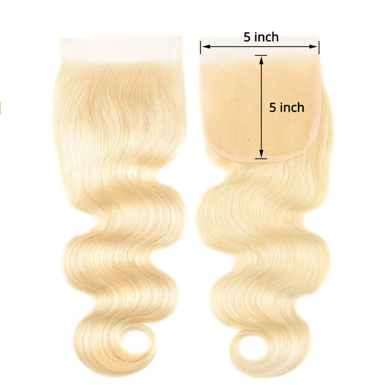 5X5 Lace Closure Body Wave Swiss Lace #613 Blonde 8-22inch 100% Virgin Human Hair
