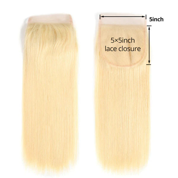 5X5 Lace Closure Straight Swiss Lace #613 Blonde 8-22inch 100% Virgin Human Hair