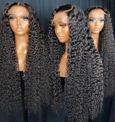 5X5 HD Lace Wig 180% Density All Textures Human Hair Wig 16-30 Inch #1B Natural Color