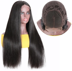 4X4 Lace Closure Wig 150% Density All Textures Human Hair Wig 16-30 Inch #1B Natural Color