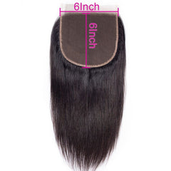 6X6 7X7 Lace Closure All Textures Swiss Lace #1B Natural Black 8-22inch 100% Virgin Human Hair