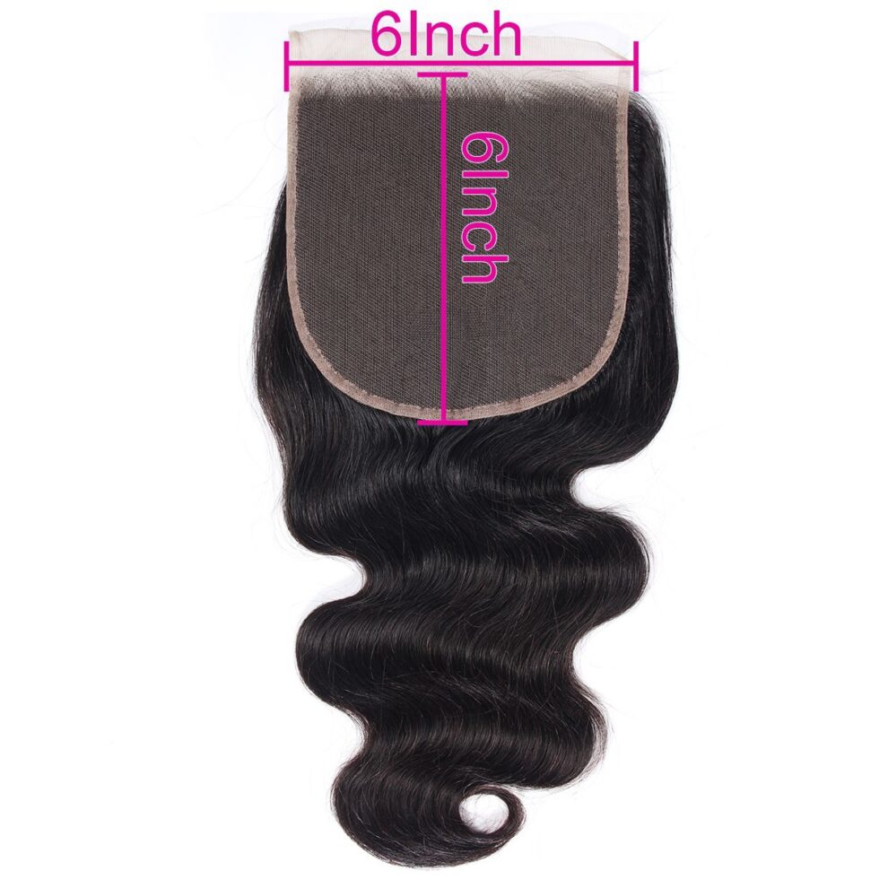 6X6 7X7 Lace Closure All Textures Swiss Lace #1B Natural Black 8-22inch 100% Virgin Human Hair