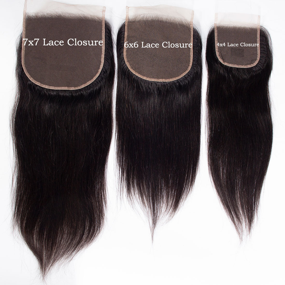 6X6 7X7 Lace Closure All Textures Swiss Lace #1B Natural Black 8-22inch 100% Virgin Human Hair