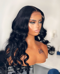 4X4 Lace Closure Wig 150% Density All Textures Human Hair Wig 16-30 Inch #1B Natural Color
