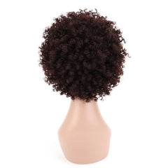 Summer Pixie Wig 150% Density Curly Human Hair Wig 6 Inch #1B Natural Color U8142
