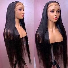 13X4 HD Lace Wig 150% Density All Textures Human Hair Wig 16-30 Inch #1B Natural Color