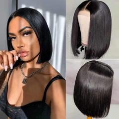 13X4 BOB Wig 150% Density All Textures Human Hair Wig 10-14 Inch #1B Natural Color