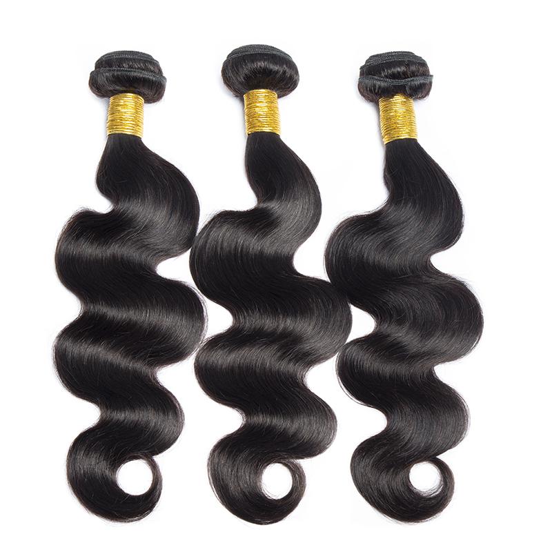 8A Body Wave Raw Virgin Hair Bundles #1B Natural Black 10-30inch 100% Human Hair