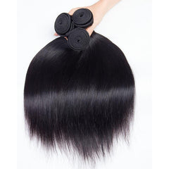 8A Straight Raw Virgin Hair Bundles #1B Natural Black 10-30inch 100% Human Hair
