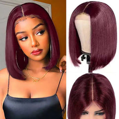 Colored Bob Wig 150% Density Straight Human Hair Wig 8-14 Inch Different Color