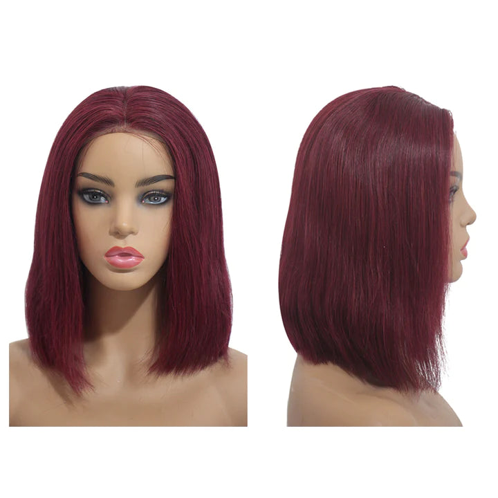Colored Bob Wig 150% Density Straight Human Hair Wig 8-14 Inch Different Color