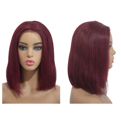 Colored Bob Wig 150% Density Straight Human Hair Wig 8-14 Inch Different Color