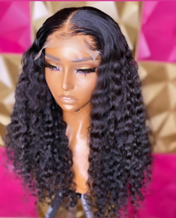 5X5 Lace Closure Wig 200% Density All Textures Human Hair Wig 16-30 Inch #1B Natural Color