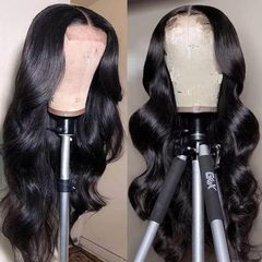 5X5 Lace Closure Wig 150% Density All Textures Human Hair Wig 16-30 Inch #1B Natural Color