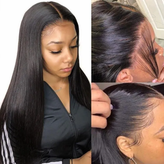 Full Lace Wig 130% Density All Textures Human Hair Wig 10-30 Inch #1B Natural Color