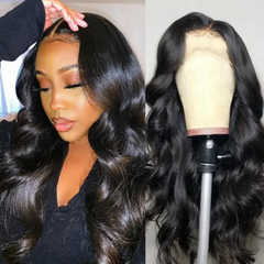 5X5 Lace Closure Wig 150% Density All Textures Human Hair Wig 16-30 Inch #1B Natural Color