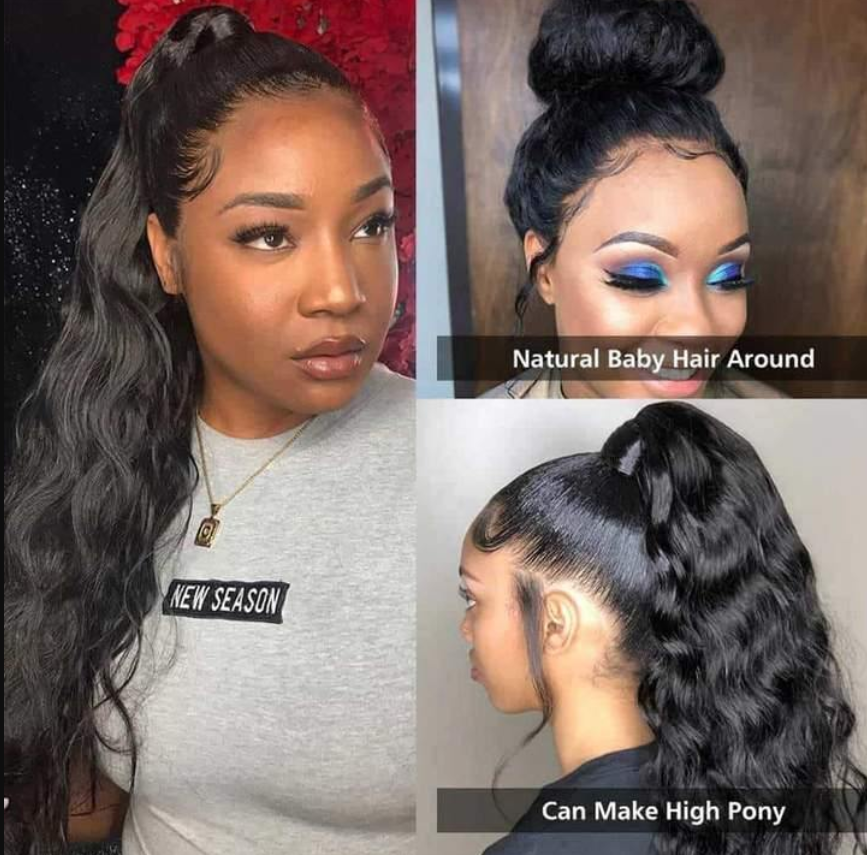 Full Lace Wig 150% Density All Textures Human Hair Wig 10-30 Inch #1B Natural Color