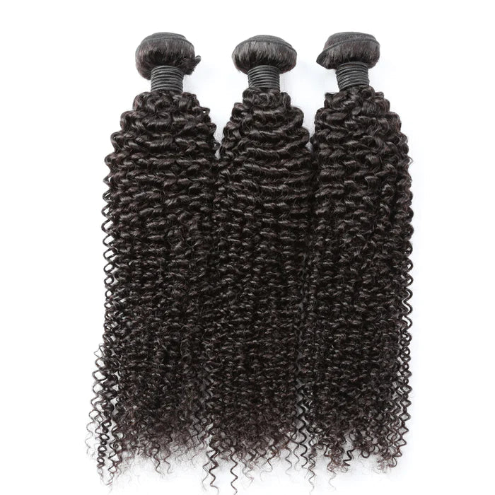 10A Kinky Curly Raw Virgin Hair Bundles #1B Natural Black 10-30inch All Cuticles Intact And Aligned