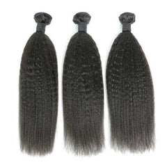 10A Kinky Straight Raw Virgin Hair Bundles #1B Natural Black 10-30inch All Cuticles Intact And Aligned