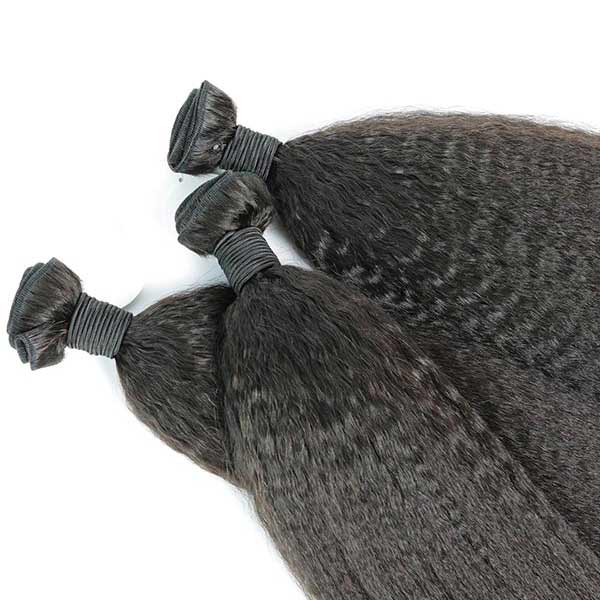10A Kinky Straight Raw Virgin Hair Bundles #1B Natural Black 10-30inch All Cuticles Intact And Aligned