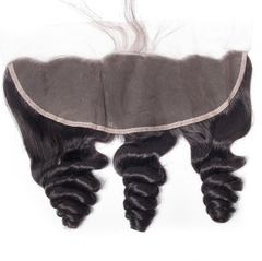 13X4 Lace Frontal Loose Wave Swiss Lace #1B Natural Black 8-20inch 100% Virgin Human Hair