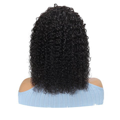 Summer Pixie Wig 150% Density Curly Human Hair Wig 6 Inch #1B Natural Color USH116