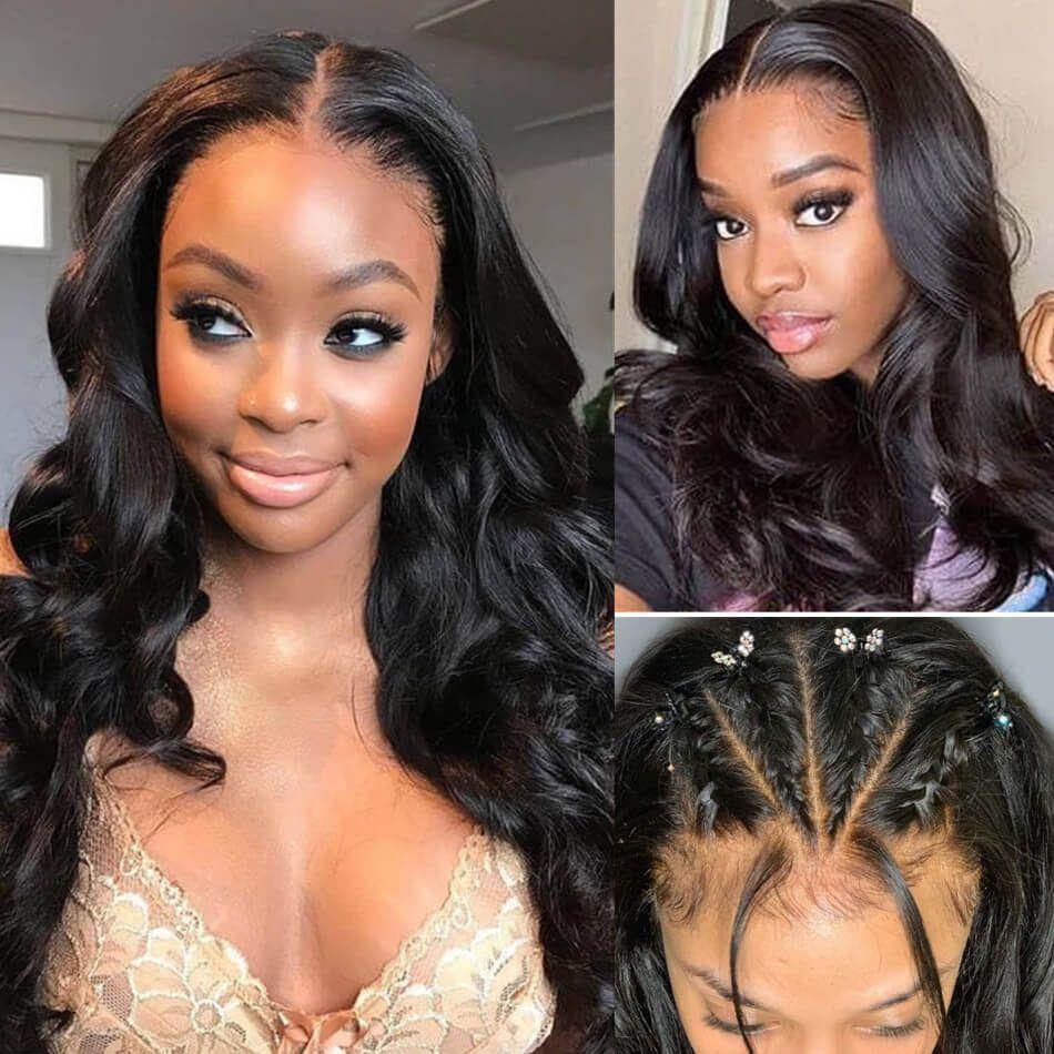 Full Lace Wig 150% Density All Textures Human Hair Wig 10-30 Inch #1B Natural Color