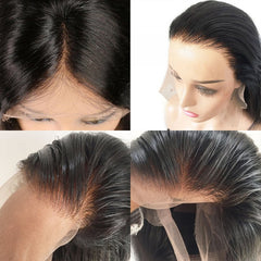 Full Lace Wig 150% Density All Textures Human Hair Wig 10-30 Inch #1B Natural Color