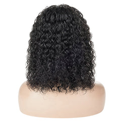 13X4 BOB Wig 180% Density All Textures Human Hair Wig 8-14 Inch #1B Natural Color