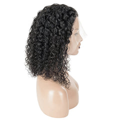 13X4 BOB Wig 180% Density All Textures Human Hair Wig 8-14 Inch #1B Natural Color
